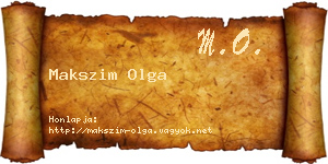 Makszim Olga névjegykártya