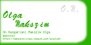 olga makszim business card